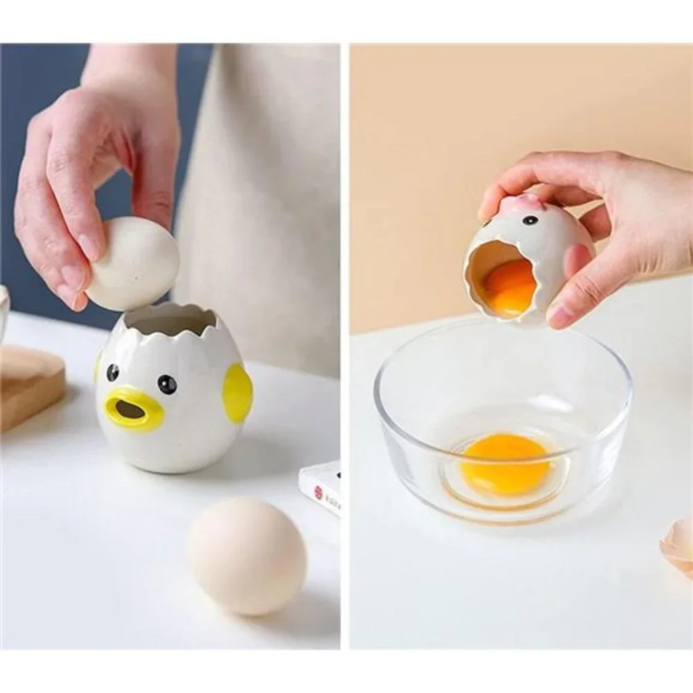 Cute Egg Separator Ceramics Egg Yolk White Separator Kitchen Gadget Ceramic